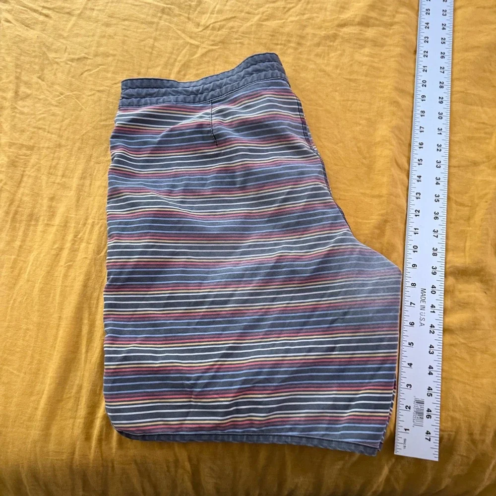 South Coast Surf Shop‎ Mens Striped Board Shorts Black Orange Blue Size 40